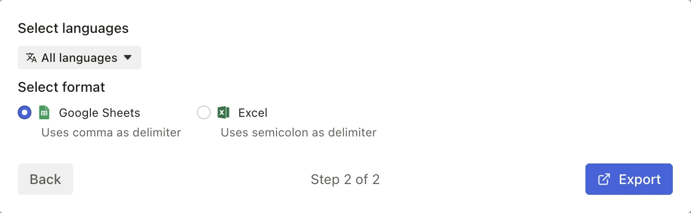 Action dialog showing the three-dot menu with Export to CSV option next to the Create proposal button